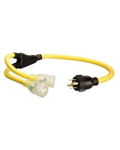 Coleman Cable 19348802 Splitted Power Cord Adapter 9 in. with Standard Grip - Picture 1 of 1
