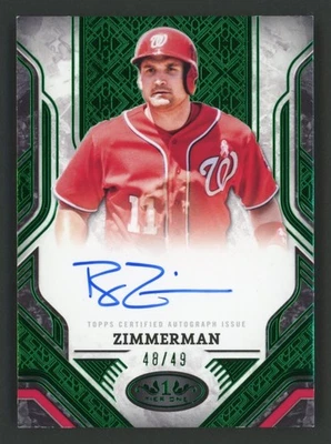 2025 Topps Tier One #PPA-RZ Ryan Zimmerman 绿色箔卡亲笔签名 48/49 — 第 1/2 张图片
