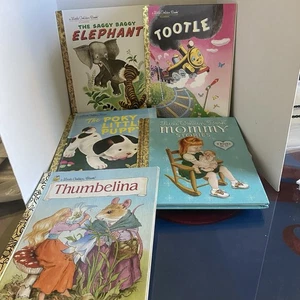 Little Golden Books Lot of 5 Disney Classic Tootle Poky Little Puppy Thumbelina - Bild 1 von 24