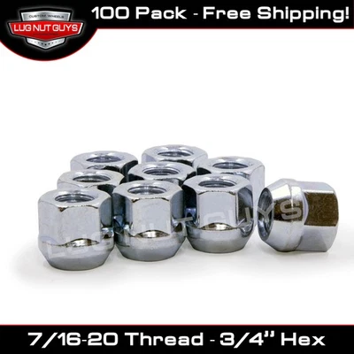 100 porcas ponta aberta bojo bolota 7/16-20 serve para Chevrolet Buick Pontiac Olds GM - Imagem 1 de 4