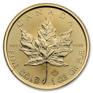 2025 1 oz Canadian Gold Maple Leaf Coin BU - Picture 1 of 3