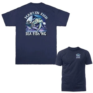 Marlin Fisch Meer Angeln Boot Outdoor Sport T-Shirt - Bild 1 von 17