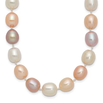 14K Yellow Gold 8-9mm Alternating Color Freshwater Cultured Pearl Necklace 18" - Image 1 of 4