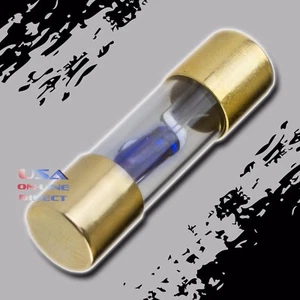 AGU Fuse 10pcs 60 Amp Blue LED Glass Fuses GOLD Plated Marine Car Motorcycle USA - Picture 1 of 2