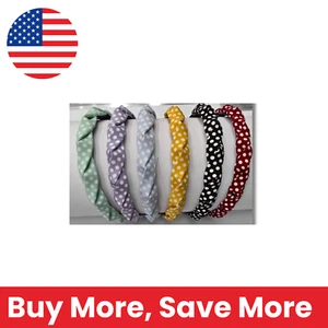 Polka-Dot Fabric Headband Twisted DesignFabric Headband - Picture 1 of 4