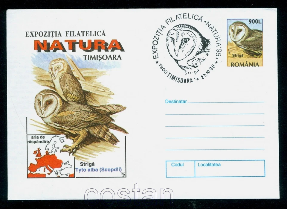 Búho de granero 1998, Tito alba, Búho, Chouette, Civetta, Pájaros, Oiseaux, Rumania, cubierta de CDS Foto 1 de 1