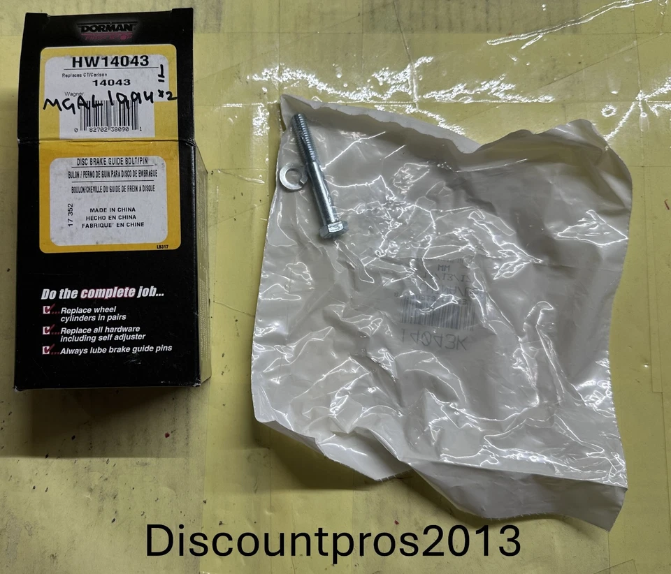 Pinza de freno de disco delantera/trasera Dorman HW14043 perno Toyota Isuzu 1982-2005 Foto 1 de 1