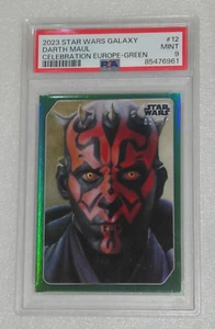 Topps Star Wars Galaxy Europe Celebration 2023 Darth Maul Green PSA 9 Omega /50 - Picture 1 of 3