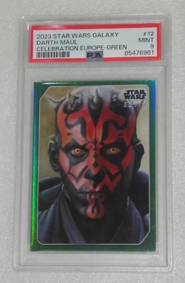Topps Star Wars Galaxy Europe Celebration 2023 Darth Maul Green PSA 9 Omega /50 - Image 1 of 3