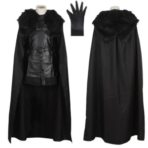 Game of Thrones Cosplay Jon Snow Costume Halloween Outfit Cloak Full Set. - Picture 1 of 7