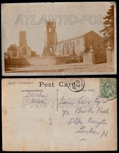 1910 South Walsham dos iglesias, foto real postal usada - Imagen 1 de 1
