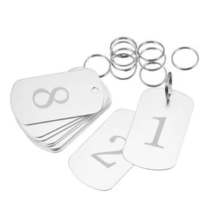 Aluminio Metal Llave Etiqueta 1-10 Número con Anilloo 50mmx30mm Plata, 10uds - Imagen 1 de 5