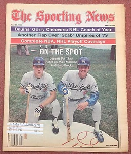 5-23-83 Sporting News con los Dodgers Marshall y Brock en cubierta - Imagen 1 de 1