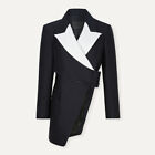Design Blazer Coats Women's New Irregular Color Contrast Business Office Jacket