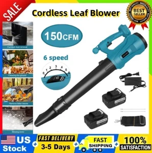 450MPH Cordless Leaf Blower 6 Speed Levels Electric Air Blower With 2 Batteries - Picture 1 of 24