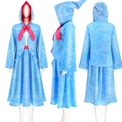 Cinderella The Fairy Godmother Cosplay Costume Women Light Blue Dress - Image 1 of 4