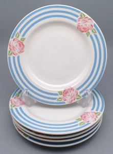 VTG VITROMASTER set (5) Appetizer Stoneware Stripes Floral 7 3/4'' - Picture 1 of 5