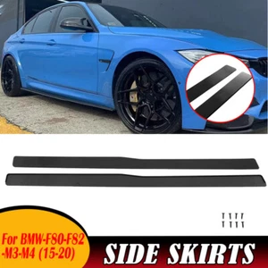 2015-20 Gloss Black PSM Style Side Skirt Extension Kit For BMW F82/F83 M4 F80 M3 - Picture 1 of 12