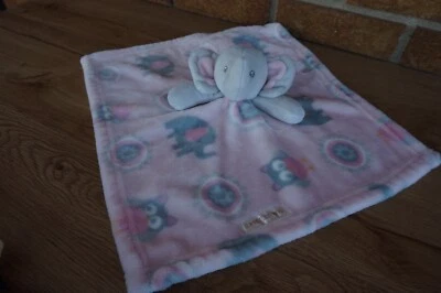 SEGURIDAD Mantas y BEYOND Rosa Gris ELEFANTE Peluche Búho Círculo Lovey Blanco Foto 1 de 4