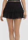 $251 Charo Ruiz Ibiza Women's Black Greta Crochet Inset Mini Skirt Size L