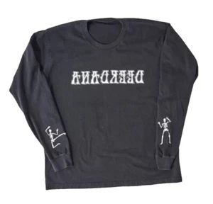 Deerdana Dancing Skeletons Long Sleeve T Shirt Washed Vintage Black L NEW - Picture 1 of 12