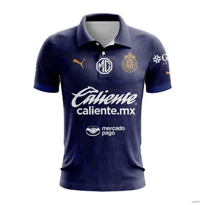 Personalized LIGA MX Chivas Guadalajara Polo Shirt 2024-2025 Ver Soccer Apparel - Picture 1 of 3