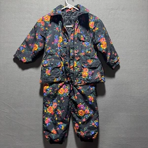 Hanna Andersson Winter Jacket & Bibs Floral Size 100 US4 - Picture 1 of 17