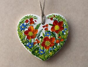 Handpainted Ceramic Heart Keepsake Gift  "Just for You #55"  3x3" by Judith Rowe