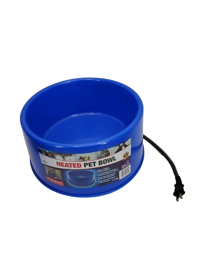 Farm Innovators HEATED PET BOWL  1.5 GAL BLUE 60 Watt P-60B /0.5 AMP Blue Dish - Image 1 of 4
