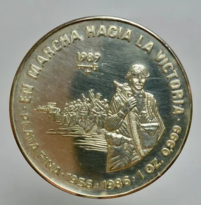 AG/ 10 PESOS 1989 MARCHA HACIA LA VICTORIA 1 OZ. RARA ! - Bild 1 von 2