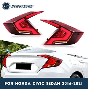 4PCS Red LED Tail Lights For Honda Civic Sedan 16-21 With Start Up Animation OEM - Picture 1 of 10