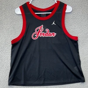 Jordan Womens Sz Large Jersey Tank Top Number 23 Black and Red NEW - Picture 1 of 8