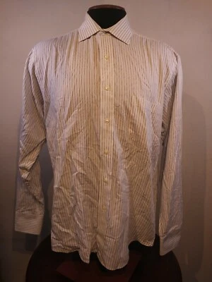 Camisa con botones Donald Trump para hombre 16 34/35 blanca a rayas Foto 1 de 4