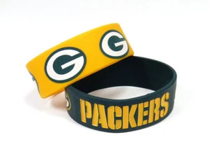 Green Bay Packers Bracelets 2 Pack Wide - Picture 1 of 1