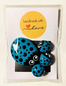 Ladybug or Honey Bee Magnets Hand-Painted Gift Set of 4 Garden Ladybug Family - Picture 1 of 23