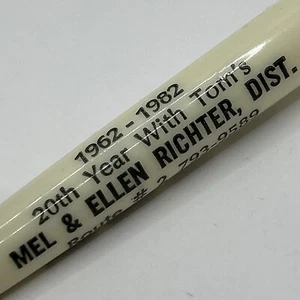 VTG Ballpoint Pen MEL & ELLEN RICHTER DIST. Great Bend KS 20th Year with Tom's - Picture 1 of 6