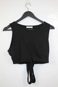 Supre Women's Black Cropped Slit Sides Singlet Top Size L Large - Picture 1 of 3