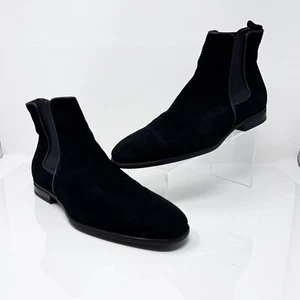 Aquatalia Botas Impermeables Hombres 12 Negro Gamuza Chelsea Hecho en Italia Vestido - Imagen 1 de 9