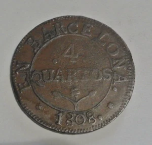 BARCELONE  4 QUARTOS  1808 RARE RARE - Picture 1 of 2