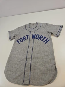 Camiseta de béisbol Ebbets Field Fort Worth para hombre S gris lana franela retro - Imagen 1 de 11