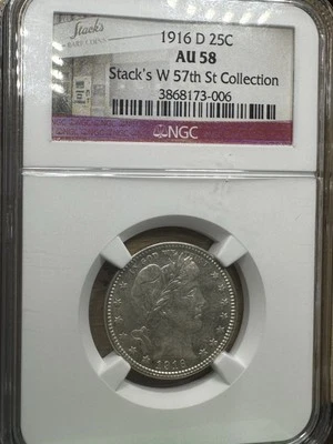 1916 D Barber quarter, NGC AU58 - Image 1 of 4