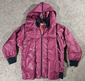 Cappotto con cappuccio Jordache rosso vino M fullzip - Foto 1 di 9