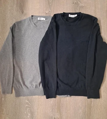 Suéteres de cuello redondo para hombre Calvin Klein - negros y grises - talla S - algodón Foto 1 de 4
