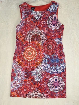 ALYX Womens 18 Shift Dress Floral Print Sleeveless Stretch Knit Knee Length Zip - Изображение 1 из 4