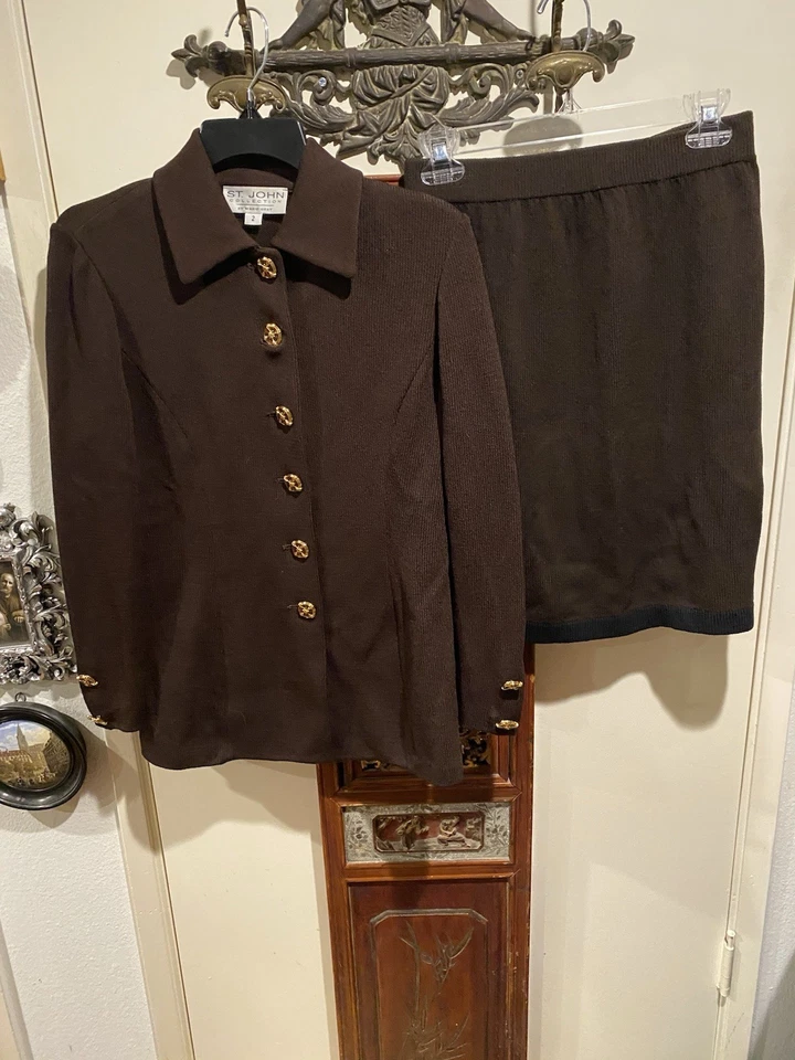 Traje falda marrón St John Foto 1 de 4