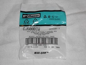 NUEVO Panduit CJ588BIW Cat 5 Mini-Com Cat5 Conector de Pared RJ45 BLANCO BLANCO EE. UU. - Imagen 1 de 4