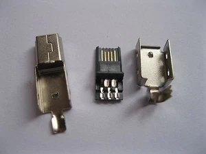 50 pcs Mini USB Plug Male Socket Connector 5 Pin Metal Shell New - Picture 1 of 4