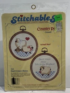 Vintage 1987 Stitchables Country Pair-Don’t Count Sheep 3”Frame Hoops USA - Bild 1 von 7