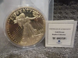 1933 Gold Eagle PP 2012 Jumbo Münze 70mm Lagenlook 24K American Mint RAR - Bild 1 von 8