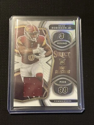 Brian Robinson Jr. 2022 Panini Select Silver Prizm Draft Selections Patch RC /75 - Image 1 of 2